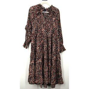 NWT Scoop Leopard Print Maxi Dress Black Brown S